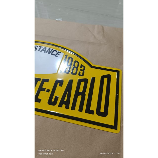 Not Yet Made - Made To Order Vintage 1983 Rallye Monte-Carlo Assistance Metal Plate Sign – Authentic Embossed Motorsport Wall Art For Sale - Image 5 of 18