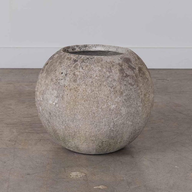 Sculpture Materials 1960s French Concrete Ball Planter, X-Large For Sale - Image 7 of 12