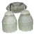Vintage Ornate Art Nouveau Silver Metal Two Light Embossed Globes / Shades Wall Sconce For Sale