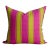 22" Riviera Stripe Pillow Cover in Magenta and Lime For Sale
