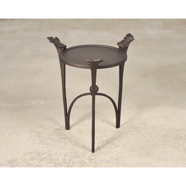 Michael Taylor Arcadia Bronzed Aluminum Garden Drinks Table For Sale - Image 18 of 18