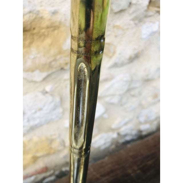 Faux Bamboo Brass and Glass Side Table, 1950s For Sale - Image 12 of 18