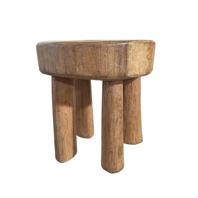Wood African Vintage Carved Wood Milk Stool Hehe Gogo People Tanzania 12" H For Sale - Image 7 of 7