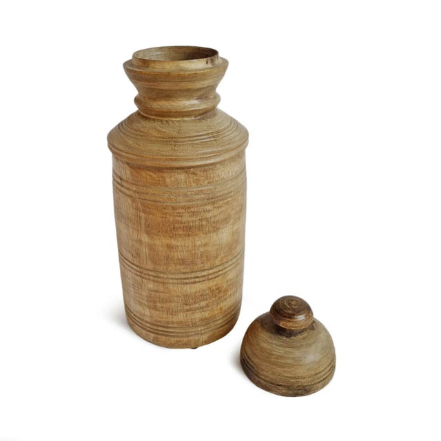 Beautiful old wood container from the Humla Mountain People of Nepal. These handmade utilitarian pots were used for every...