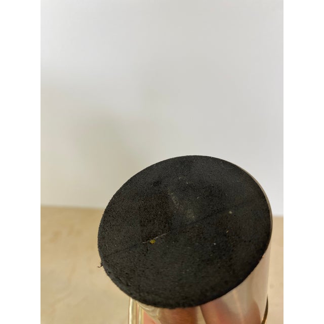 Mid 20th Century Vintage Mid-Century Modern Brushed Metal Cylinder Accent Uplight Lamp For Sale - Image 5 of 11