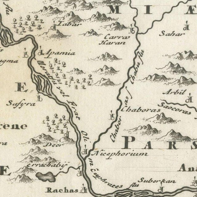 Paper Antique Map of Ancient Syria with Elephant Cartouche by Cluver, 1697 For Sale - Image 7 of 12