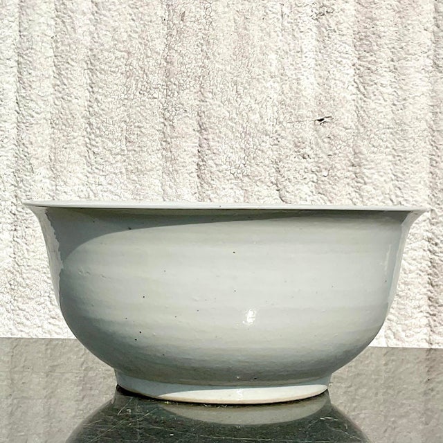 Ceramic Boho Monumental Glazed Ceramic Centerpiece Bowl For Sale - Image 7 of 8