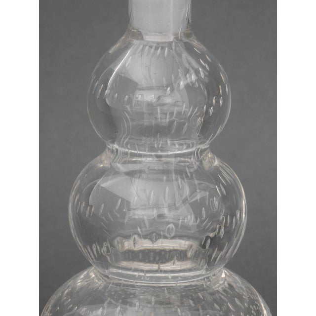 Late 20th Century Pair of Modern Controlled Bubble Glass Decanters For Sale - Image 5 of 9