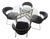 Calligaris Modern Round Glass Dining Chrome Metal Table W/ 4 Black Chairs For Sale