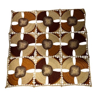 Handwoven Geometric Fiber Art- Unframed For Sale