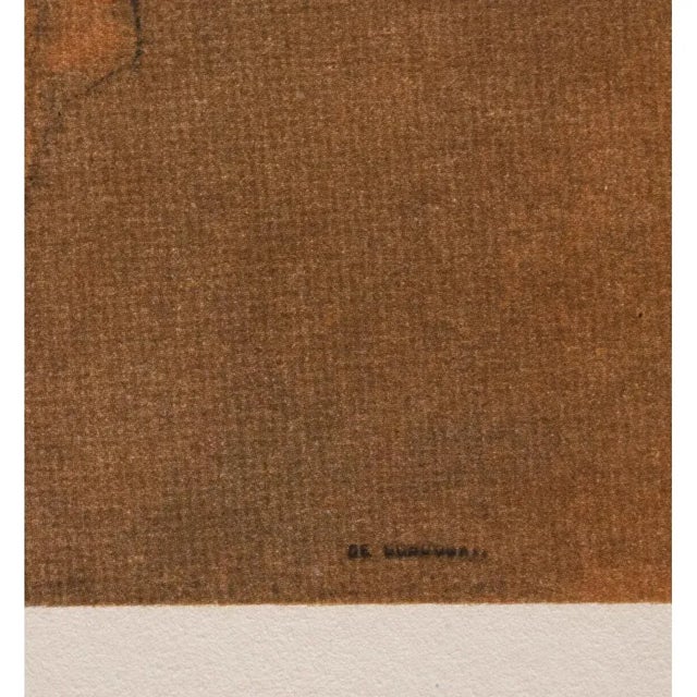 Terra Cotta “My Husband!” by Gavarni, 1959 After Large Vintage Lithograph For Sale - Image 8 of 13