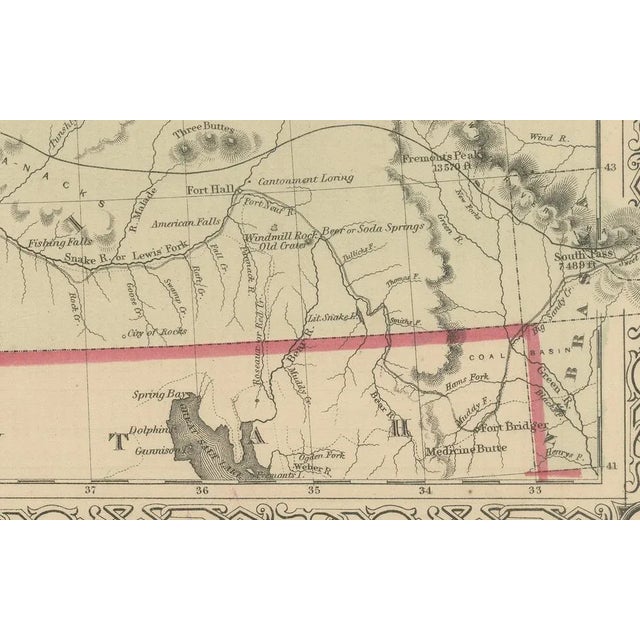 This is a finely engraved and hand-colored map titled Johnson’s Washington, Oregon, and Idaho, published by Johnson and...