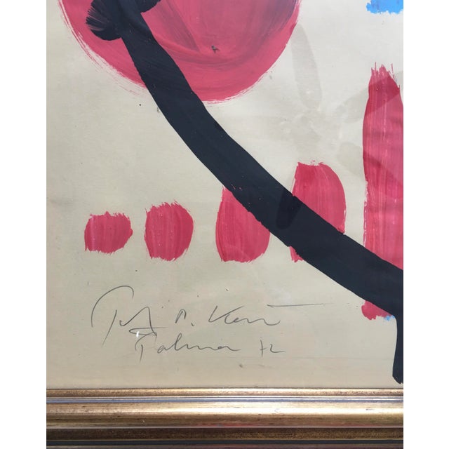 Abstract “Abstract Face” Titled Painting by Peter Keil, 1972 For Sale - Image 3 of 7