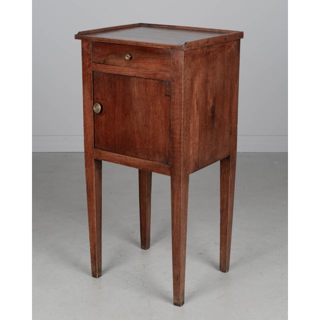 French Country French Country Walnut Side Table or Nightstand For Sale - Image 3 of 10
