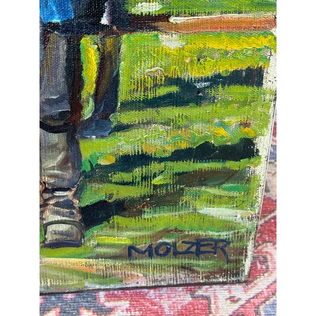 Vintage Painting on Canvas of Hungarian Horse Race- Signed For Sale - Image 10 of 14