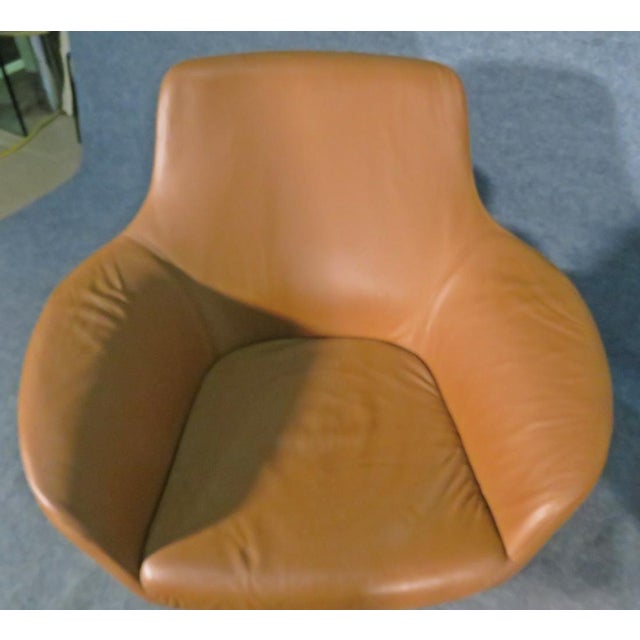 Mid 20th Century Pair of Leather Swivel Chairs by Coalesse For Sale - Image 9 of 10