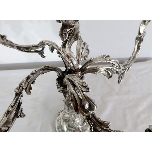 Metal Candleholders in Silvered Bronze, Set of 2 For Sale - Image 7 of 18