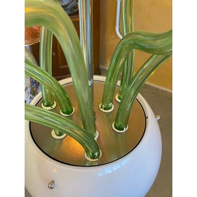 Contemporary Flowers Murano Glass Cascade Chandelier For Sale - Image 9 of 13