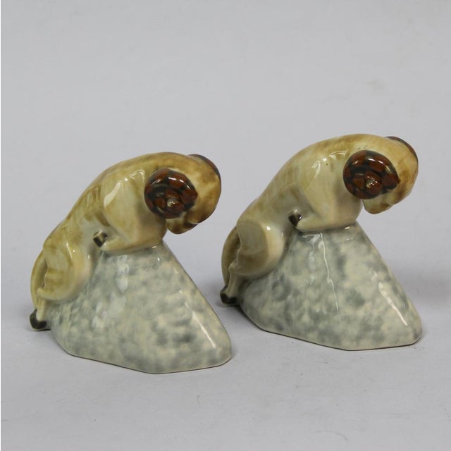 Art Deco Bookends by Camille Tharaud for Limoges, 1930s, Set of 2 For Sale - Image 6 of 7