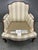 Ethan Allen Bergère Lounge Chair and Ottoman in Neutral Stripe, Featherblend Cushion For Sale - Image 10 of 11