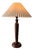Sculptural Wooden Table Lamp with Pleated Lampshade For Sale