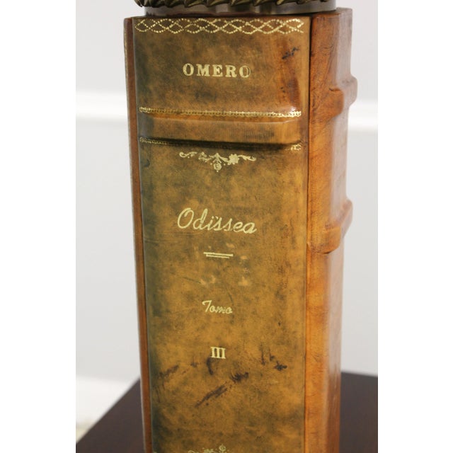 Wildwood Leather Book Spine & Brass Lamp For Sale In Philadelphia - Image 6 of 10