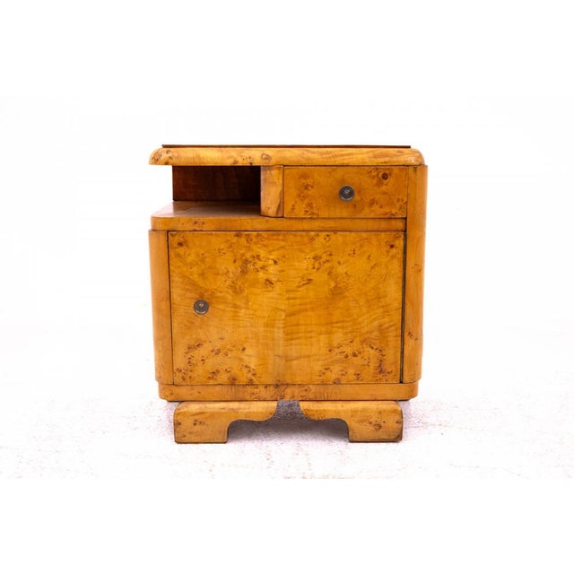 Wood Bedside Tables, Poland, 1930s, Set of 2 For Sale - Image 7 of 15