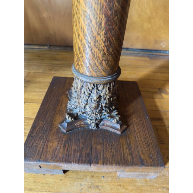 Wood Pair of Antique Edwardian Style Column Pedestals / Plant Stands, C. 1890s–1910s For Sale - Image 7 of 12