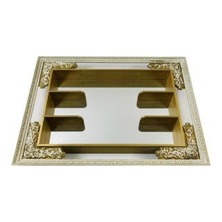 Vintage 70s Mirrored Shadow Box Wall Shelf For Sale