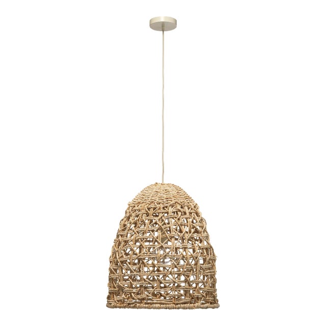 Jamie Young Netted Corn Straw Rope Pendant For Sale