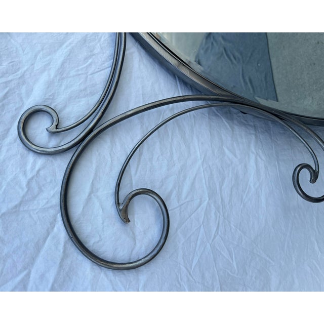 Silver Metal Mirror With Scroll Work For Sale - Image 9 of 18