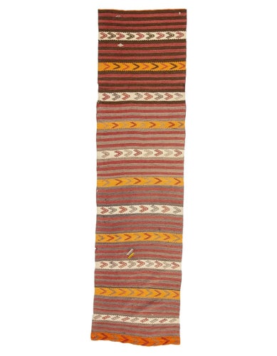 Striped Vintage Turkish Kilim Runner Rugs