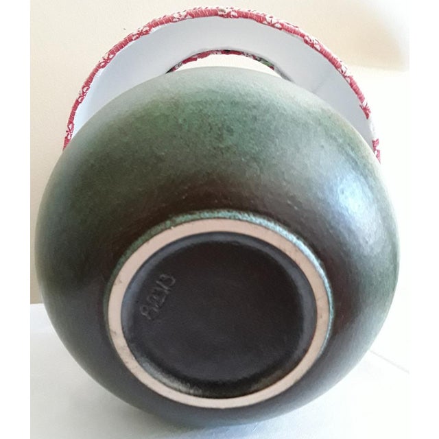 1970s Vintage German Table Lamp with Green Ceramic Foot, 1970s For Sale - Image 5 of 6