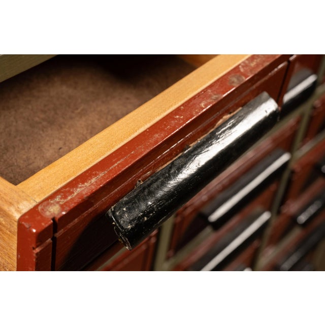 Vintage 102-Drawer Industrial Wheeled Parts Cabinet For Sale - Image 12 of 12