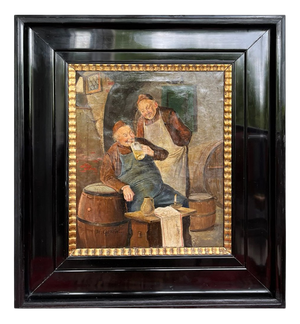 A. Gabriel, Figurative Composition, 1920s, Oil Painting on Canvas, Framed