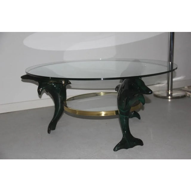 Italian Dolphins Coffee Table, 1970s For Sale - Image 3 of 10