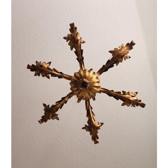 Vintage Florentine Chandelier Gilded in Gold Leaf, 1940s For Sale - Image 15 of 18