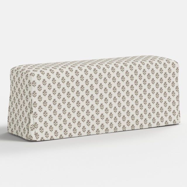 Spritely Home Stoffer Home x Cloth & Company Lindy Slipcover Dining Bench in Francie Floral Mauve For Sale - Image 4 of 5