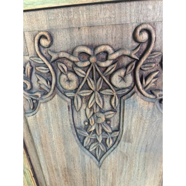 19th Century Italian Neoclassical Demilune Credenza With Marble Top For Sale - Image 4 of 18