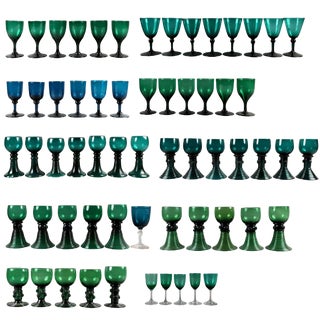 Collection of 61 Green Glasses For Sale