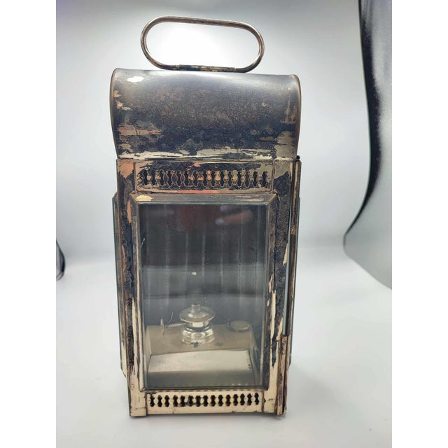 Brass and Nickel-Plated Railway Kerosene Lamp, 1930 For Sale - Image 16 of 16