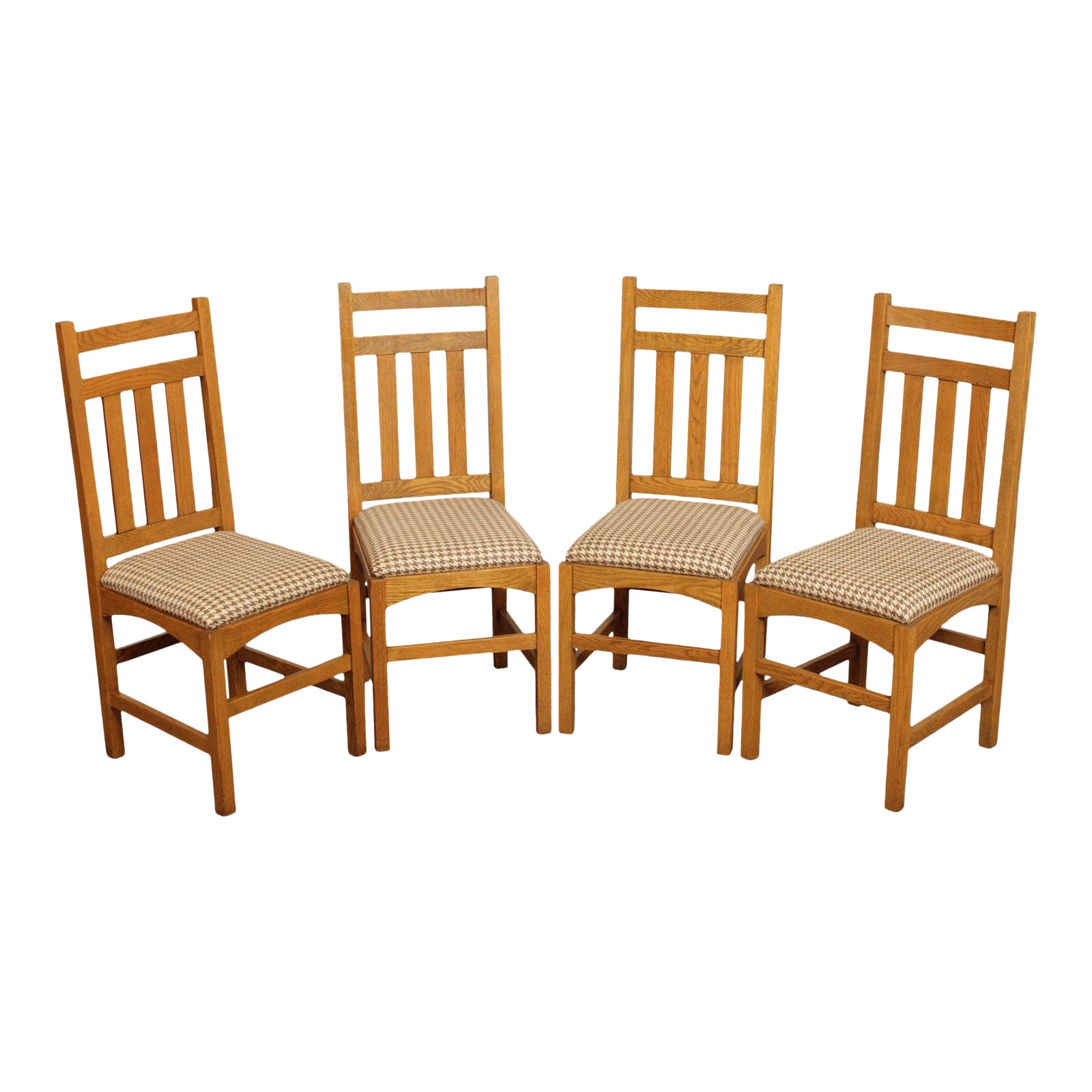 1990s Mission Style Oak Dining Chairs Set of 4 Chairish