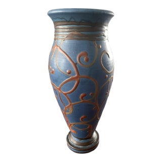 1930s Tall Herman A. Kähler (Hak) Vase, Made in Denmark For Sale