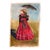 1990s Original Oil Pastel Art Victorian Lady Red Dress Black Parasol Signed Cramer For Sale