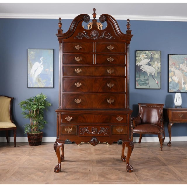 Wood Niagara Furniture Chippendale Mahogany High Chest For Sale - Image 7 of 12