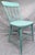 Vintage Chippy Turquoise Wooden Farmhouse Shabby Chic Accent Chair For Sale - Image 4 of 13