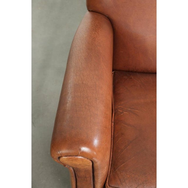 Vintage Sheepskin Leather Armchairs, Set of 2 For Sale - Image 7 of 15