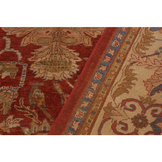 1980s 1980s Shabby Chic Semi Antique Sonya Rust/Tan Wool Rug -9'1 X 11'3 For Sale - Image 5 of 8