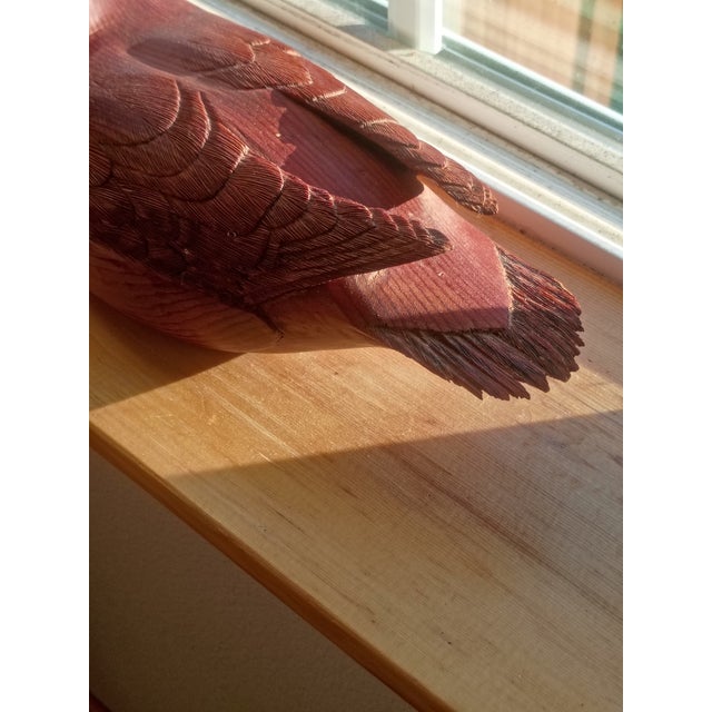 Fine Art Hand-Carved Wood Duck Drake Decoy - Relief Carved Wings For Sale - Image 9 of 11