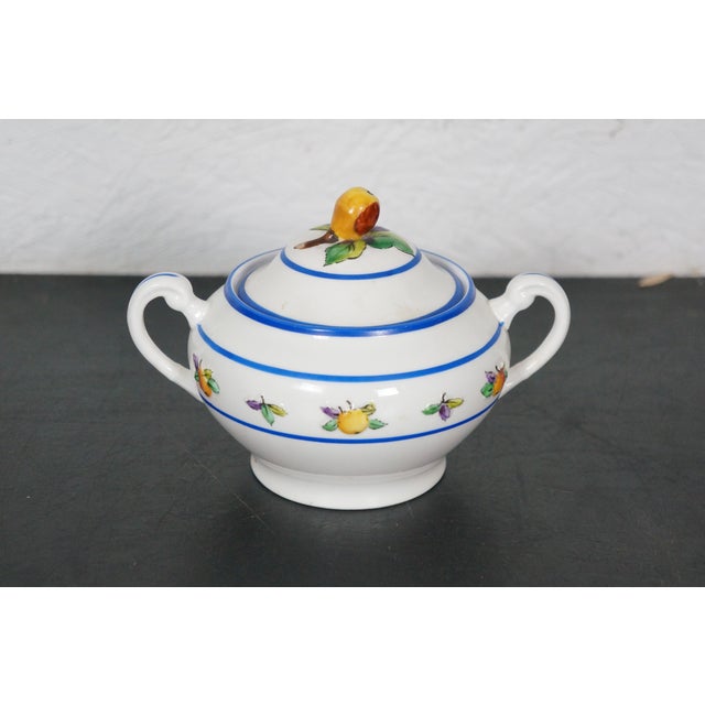 Late 20th Century English Tuscan Fruits Fine China Tea Coffee Demitasse Cups Creamer Pitcher - 22 pcs For Sale - Image 4 of 14